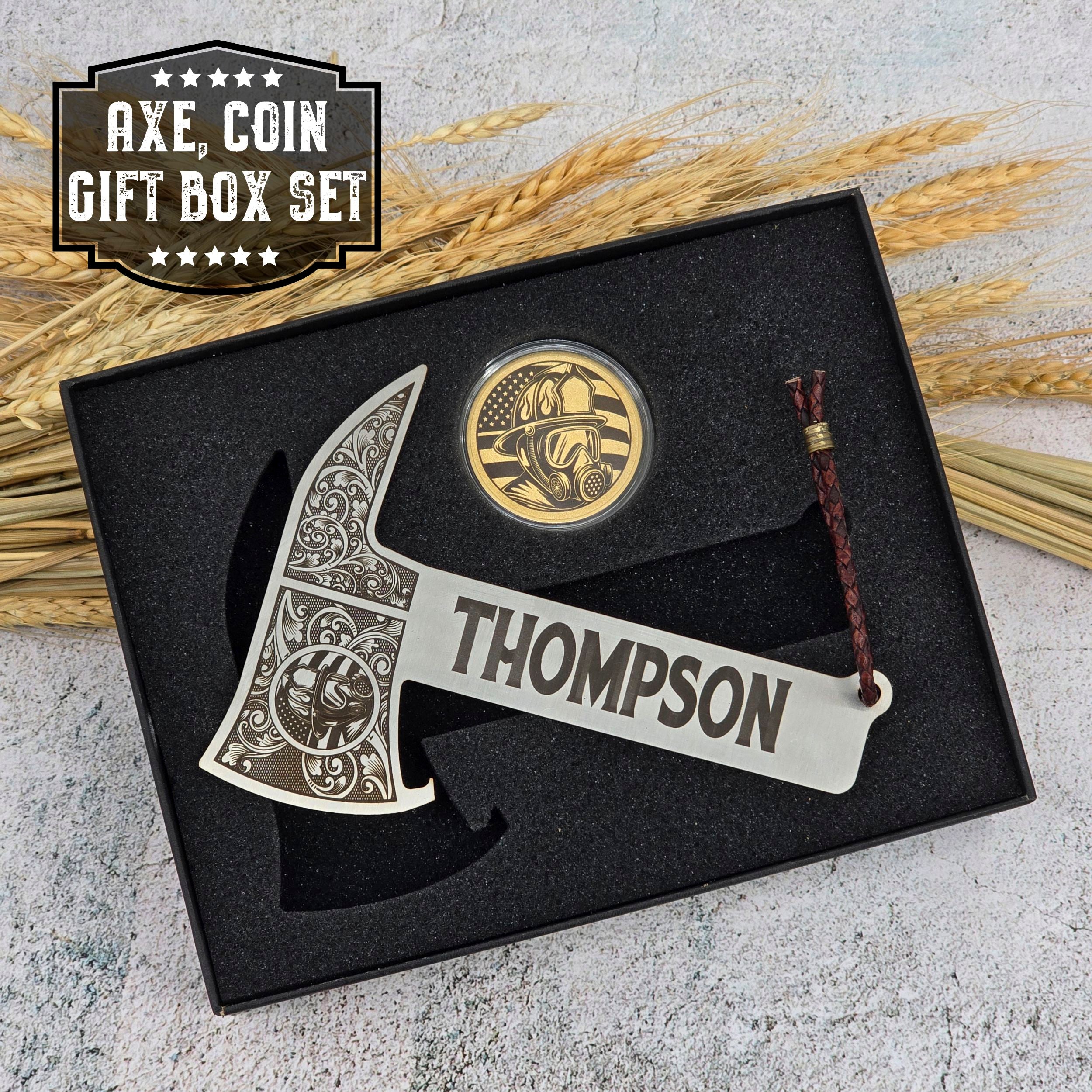 Firefighter Axe Bottle Opener and Coin Gift Set