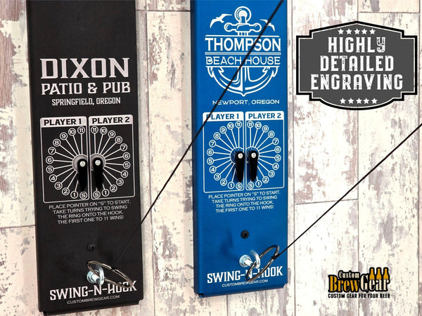 Anodized Aluminum Personalized Ring & Hook Game | Outdoor Family Game - Custom Brew Gear