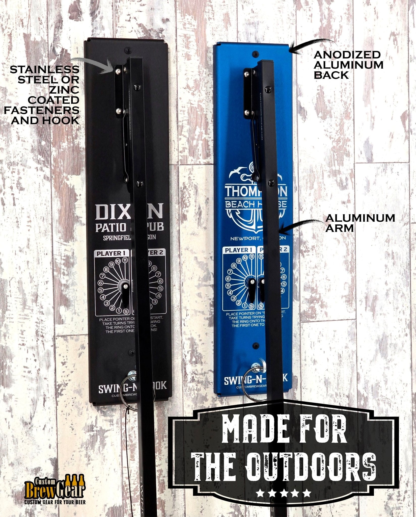 Anodized Aluminum Personalized Ring & Hook Game | Outdoor Family Game - Custom Brew Gear