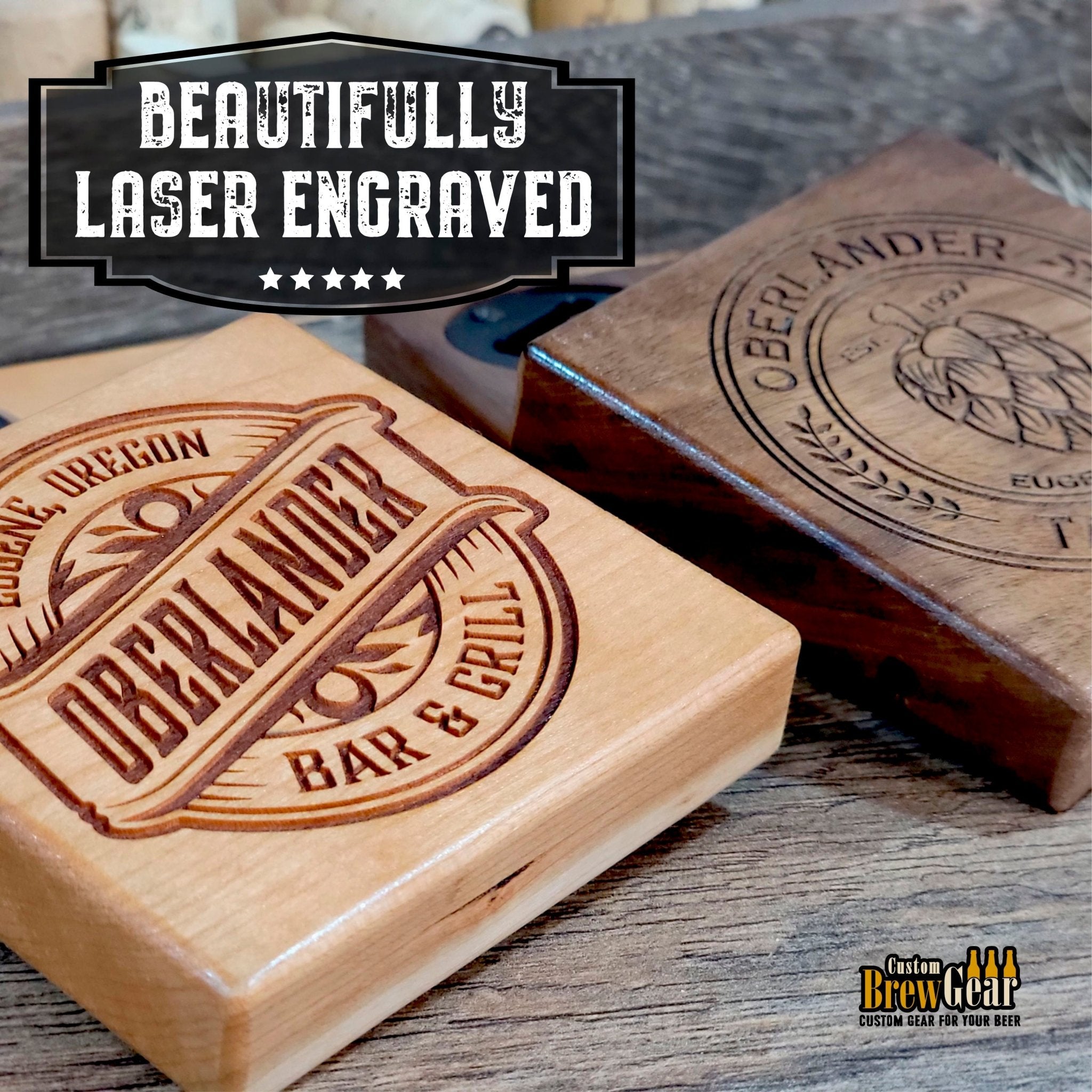 Personalized Coaster with Opener - Custom Brew Gear