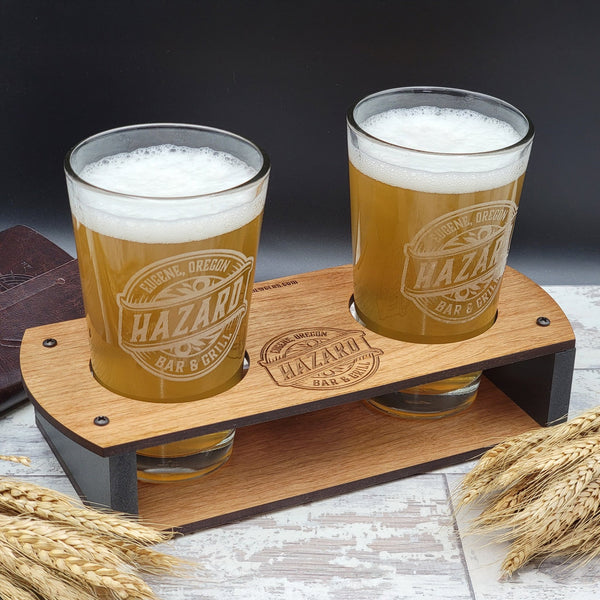 Personalized Pint Glass Flight - Set of Two - Custom Brew Gear