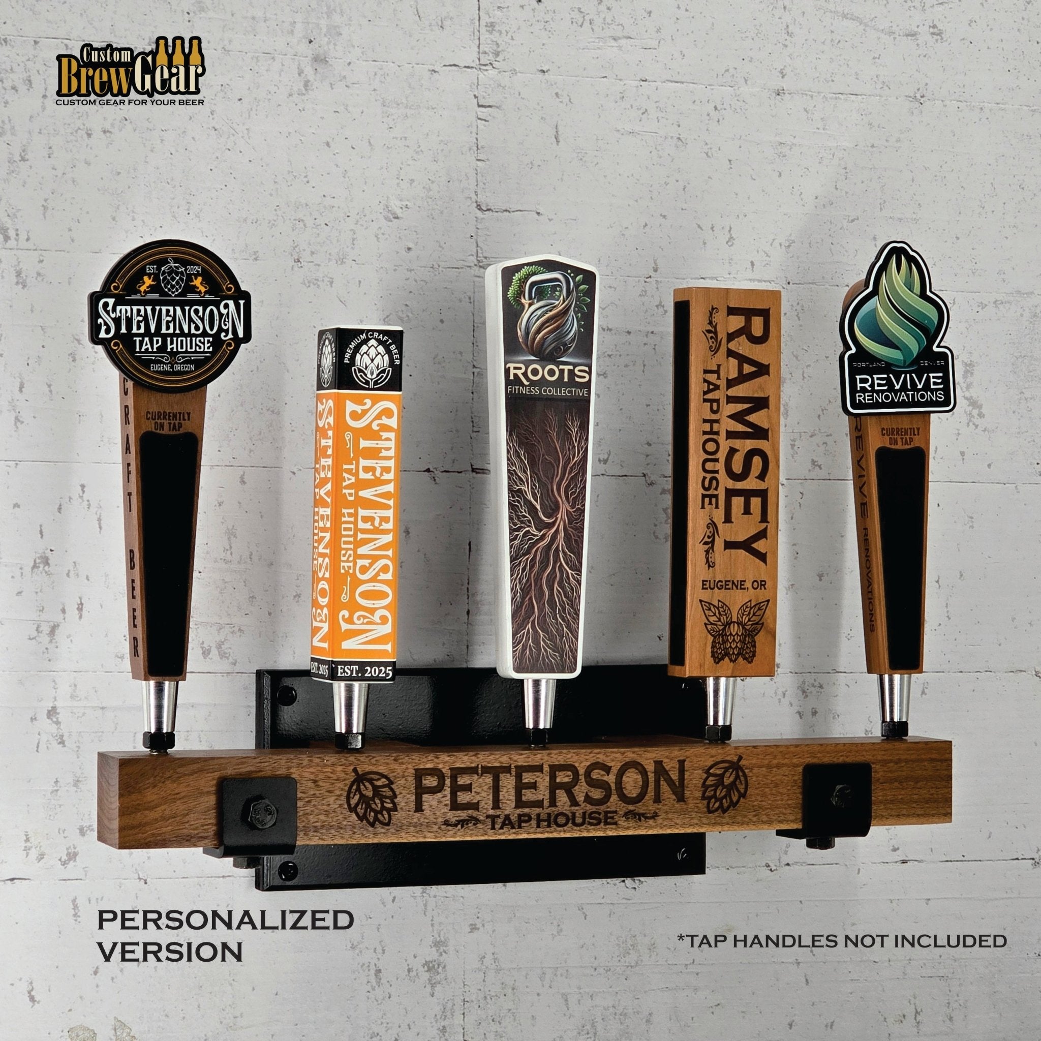 Personalized Rustic Tap Handle Display - Custom Brew Gear