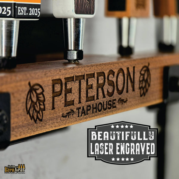 Personalized Rustic Tap Handle Display - Custom Brew Gear