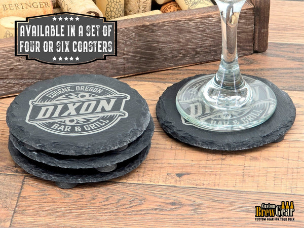 Slate Coaster Set - Banner Edition - Custom Brew Gear