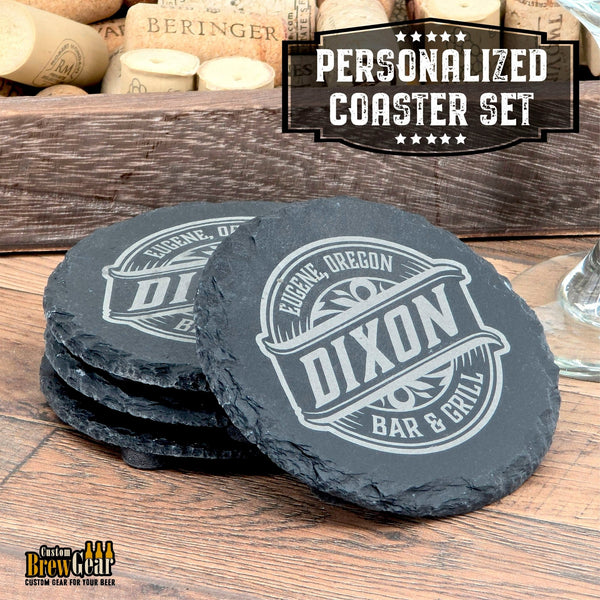 Slate Coaster Set - Banner Edition - Custom Brew Gear