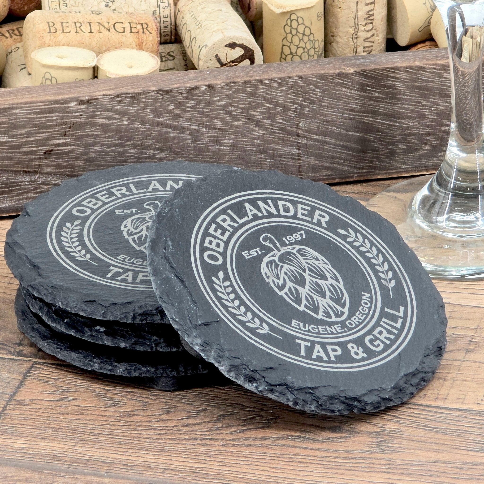 Slate Coaster Set - Hop Edition - Custom Brew Gear