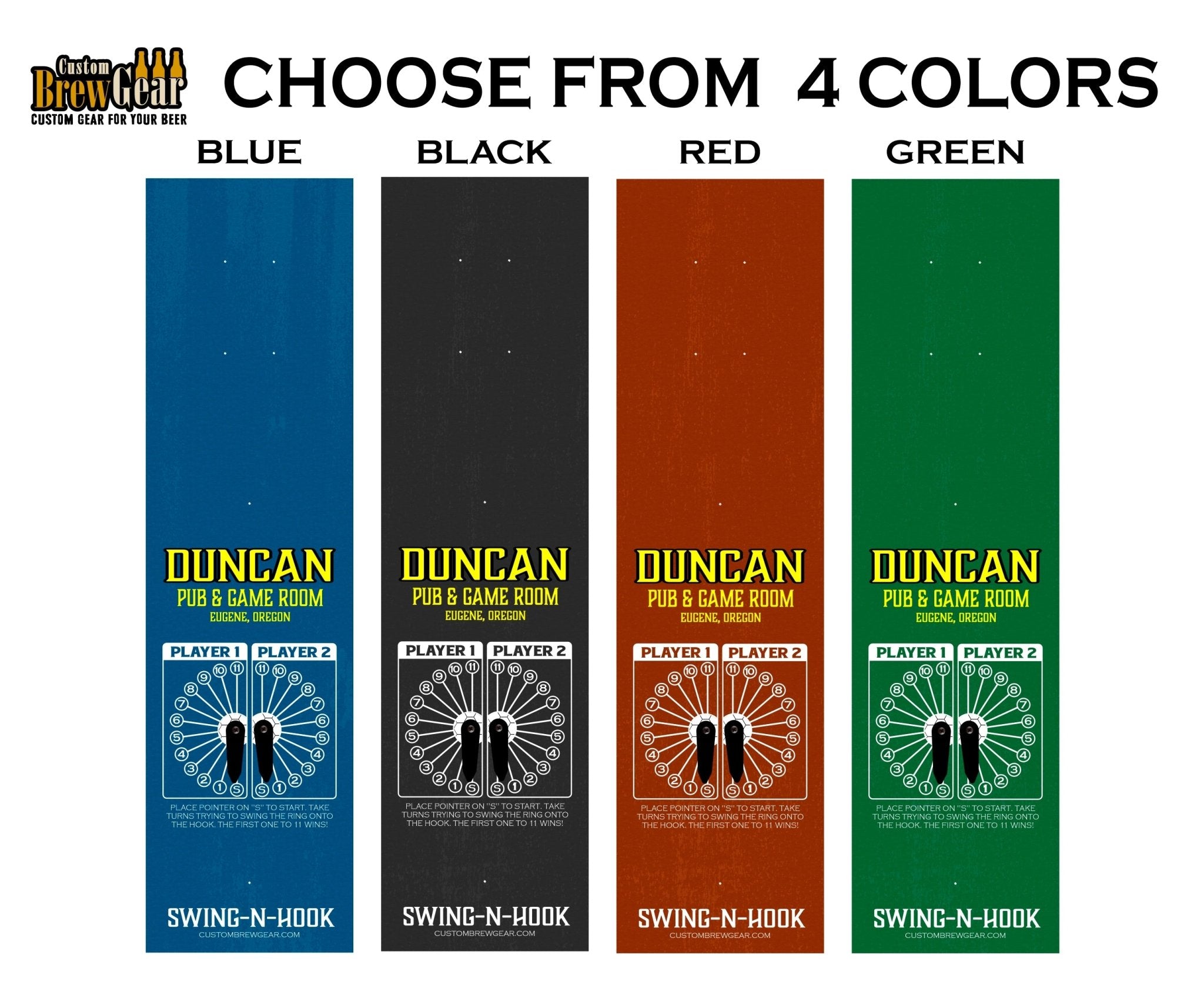 Folding Wall Mount Ring and Hook Game - Color Edition - Personalized - Custom Brew Gear