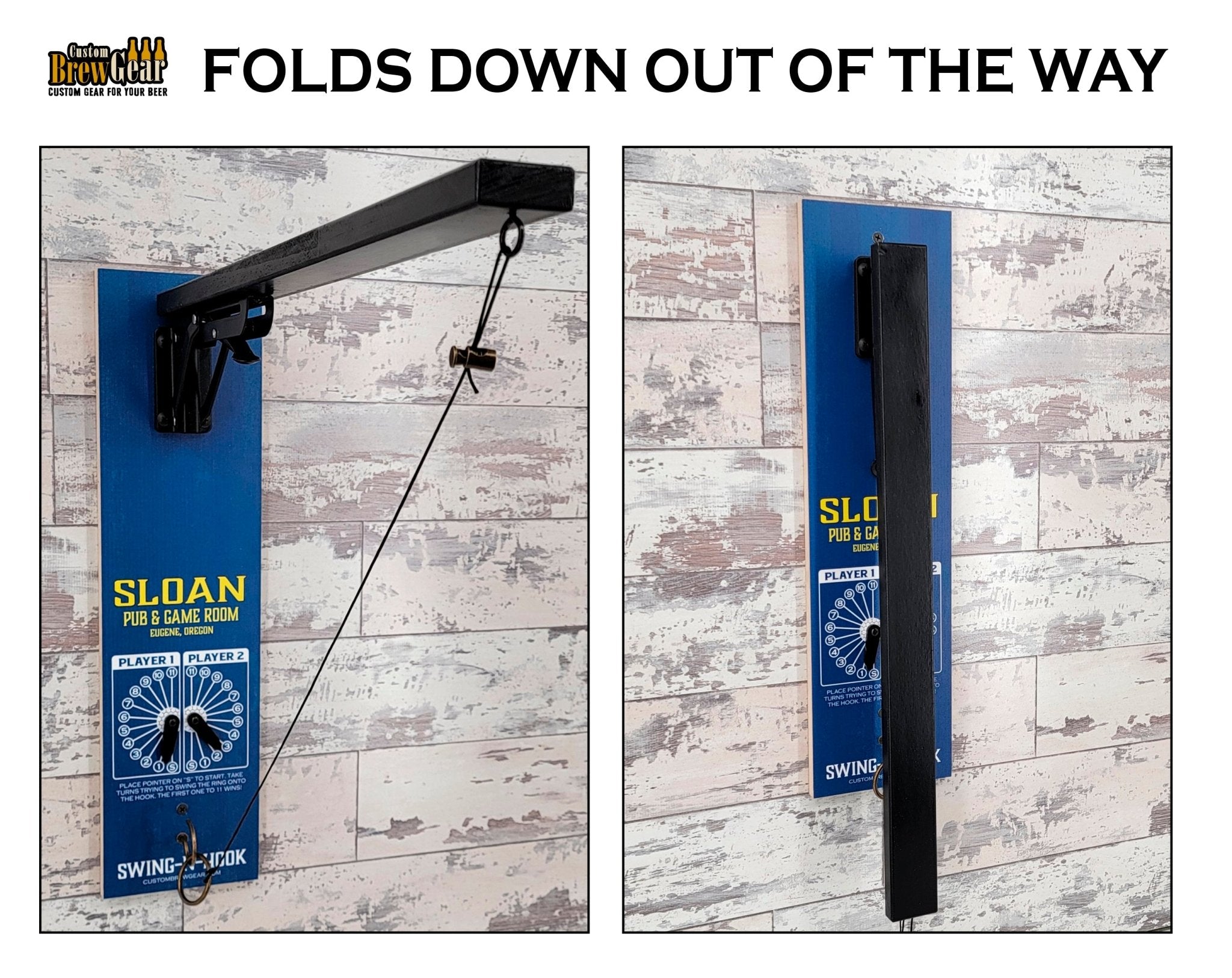 Folding Wall Mount Ring and Hook Game - Color Edition - Personalized - Custom Brew Gear