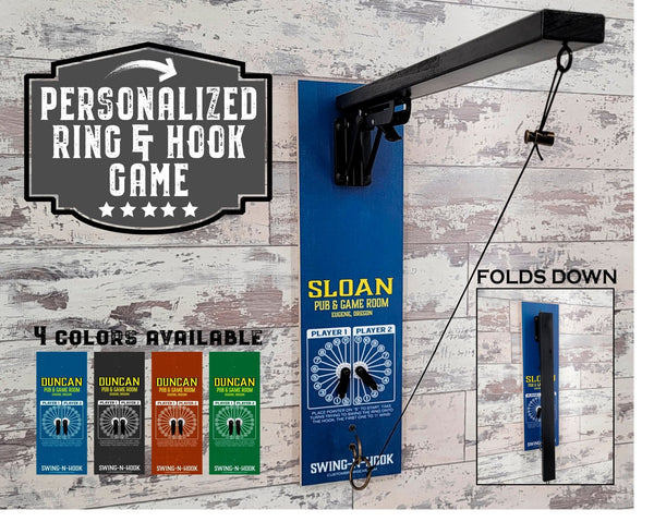 Folding Wall Mount Ring and Hook Game - Color Edition - Personalized - Custom Brew Gear
