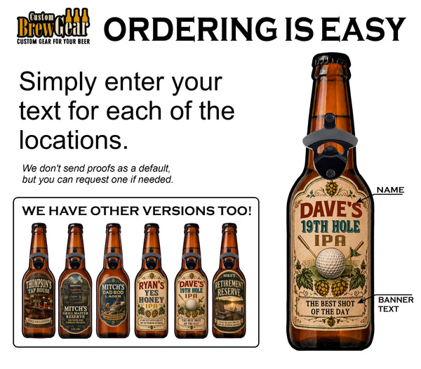 Custom Bottle Opener-19th Hole Golf Edition