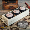 Coffee Candle Gift Set- Pumpkin Spice, Roasted Chestnut, and Coffee Bean Scented Candles in a Cute Wooden Crate