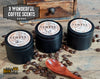 Coffee Candle Gift Set- Pumpkin Spice, Roasted Chestnut, and Coffee Bean Scented Candles in a Cute Wooden Crate