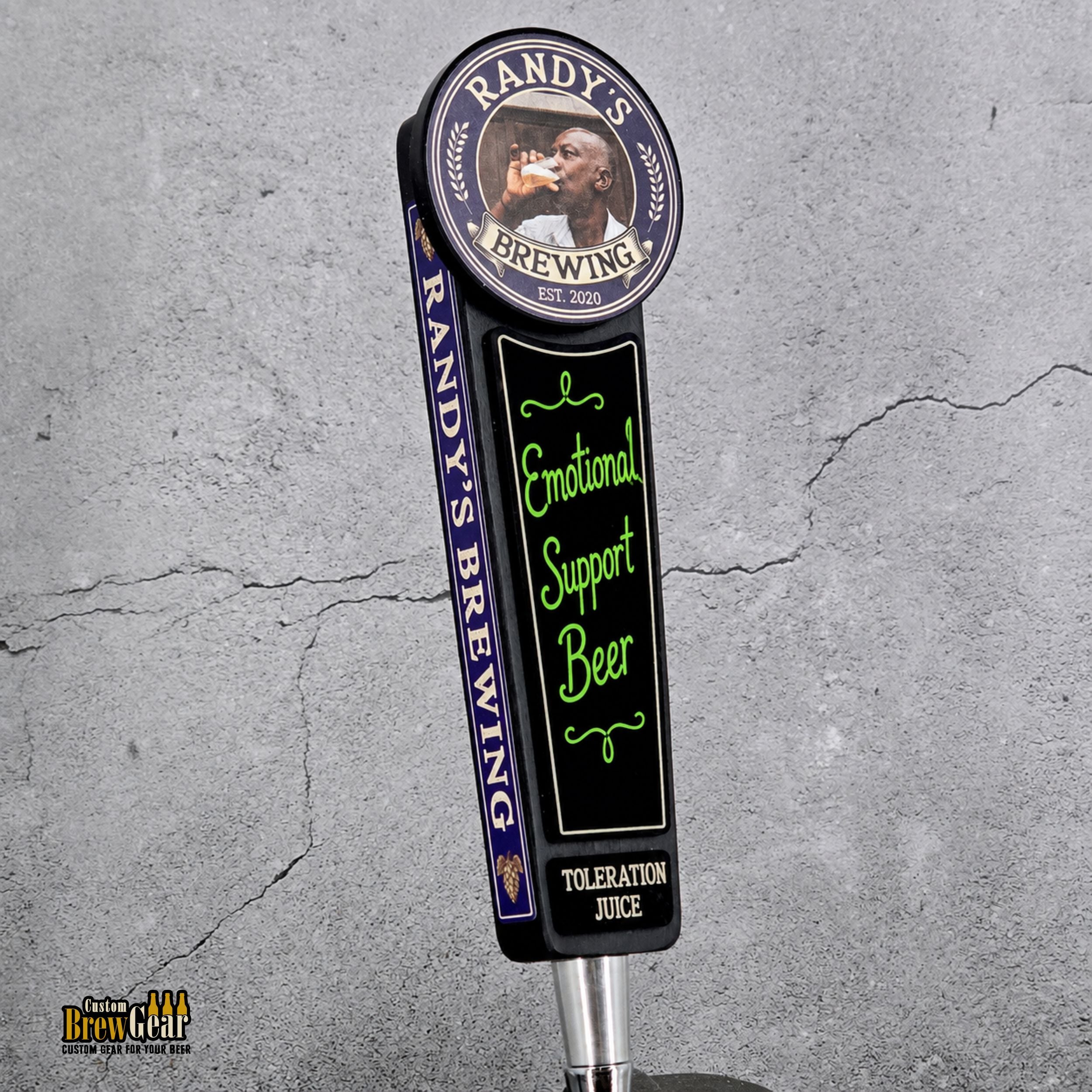 Custom Photo Tap Handle with Acrylic Chalkboard