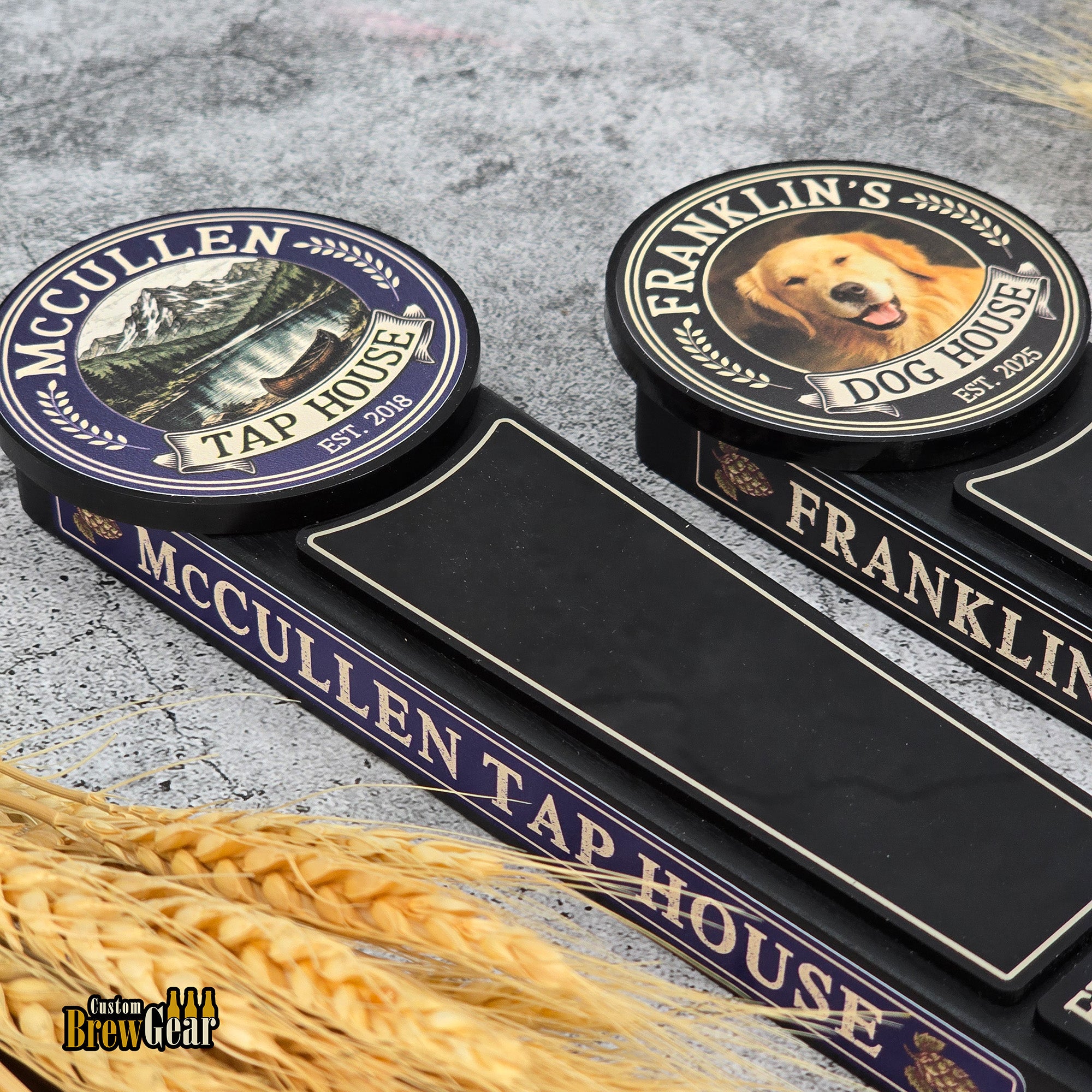 Custom Photo Tap Handle with Acrylic Chalkboard