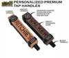 Premium Tap Handle with Stainless Steel Straps – Personalized Walnut or Cherry