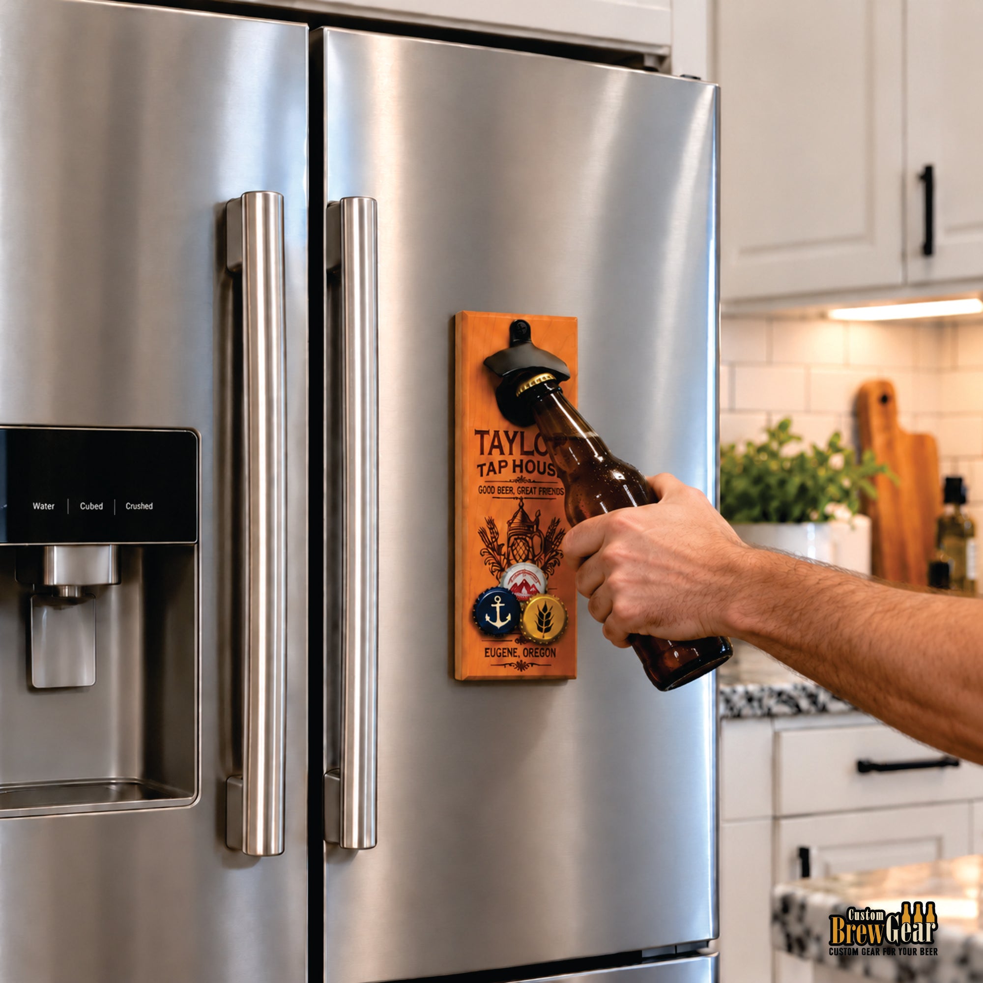 Personalized Magnetic Bottle Opener with Cap Catcher