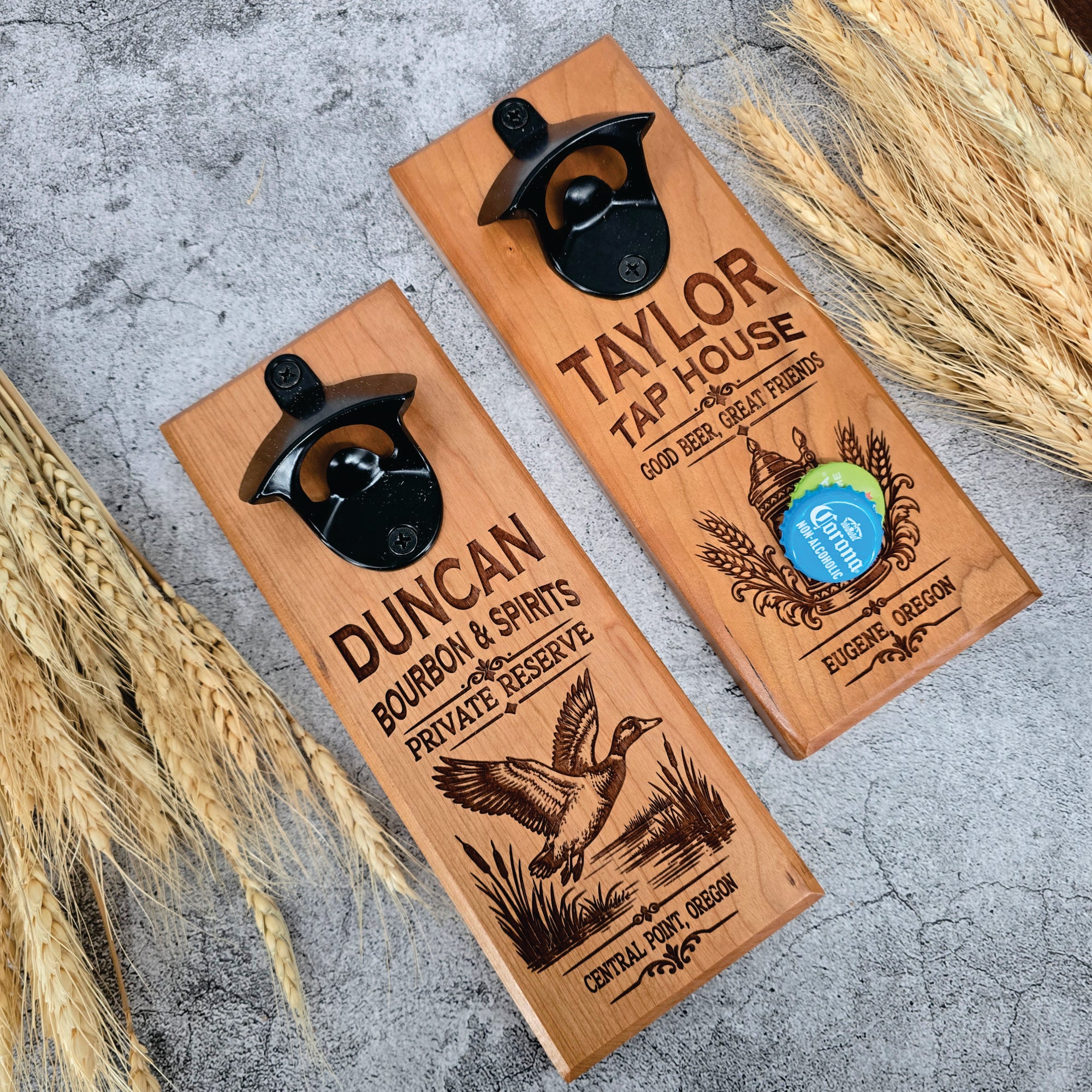 Personalized Magnetic Bottle Opener with Cap Catcher