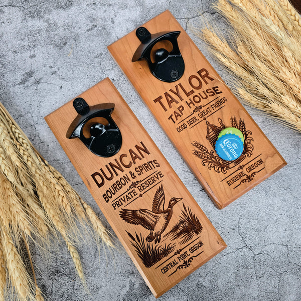 Personalized Magnetic Bottle Opener with Cap Catcher