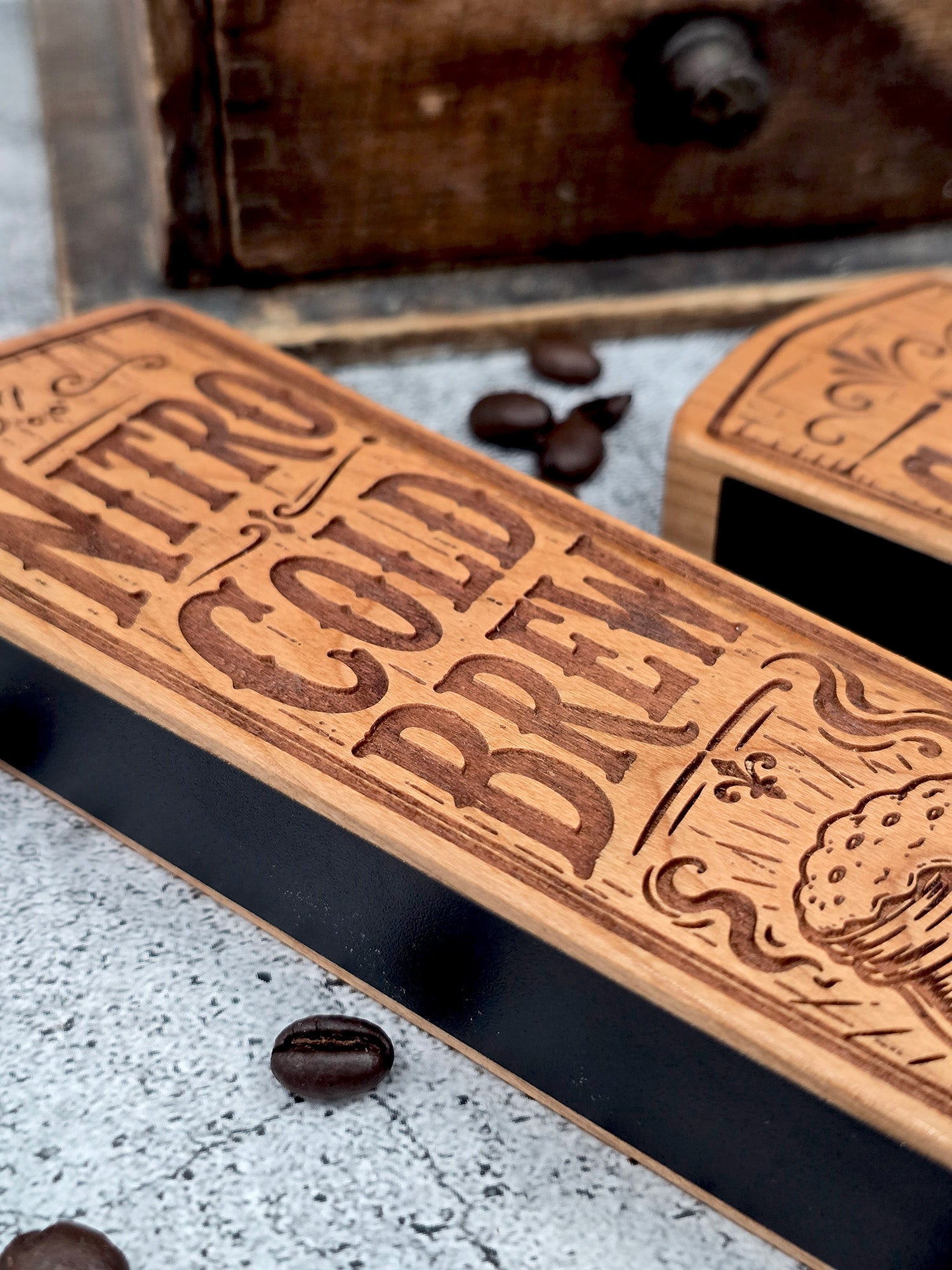 Coffee tap handles Engraved