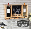 Handcrafted Cherry or Walnut Wood Cork Box Wine Rack with Personalized Acrylic Front