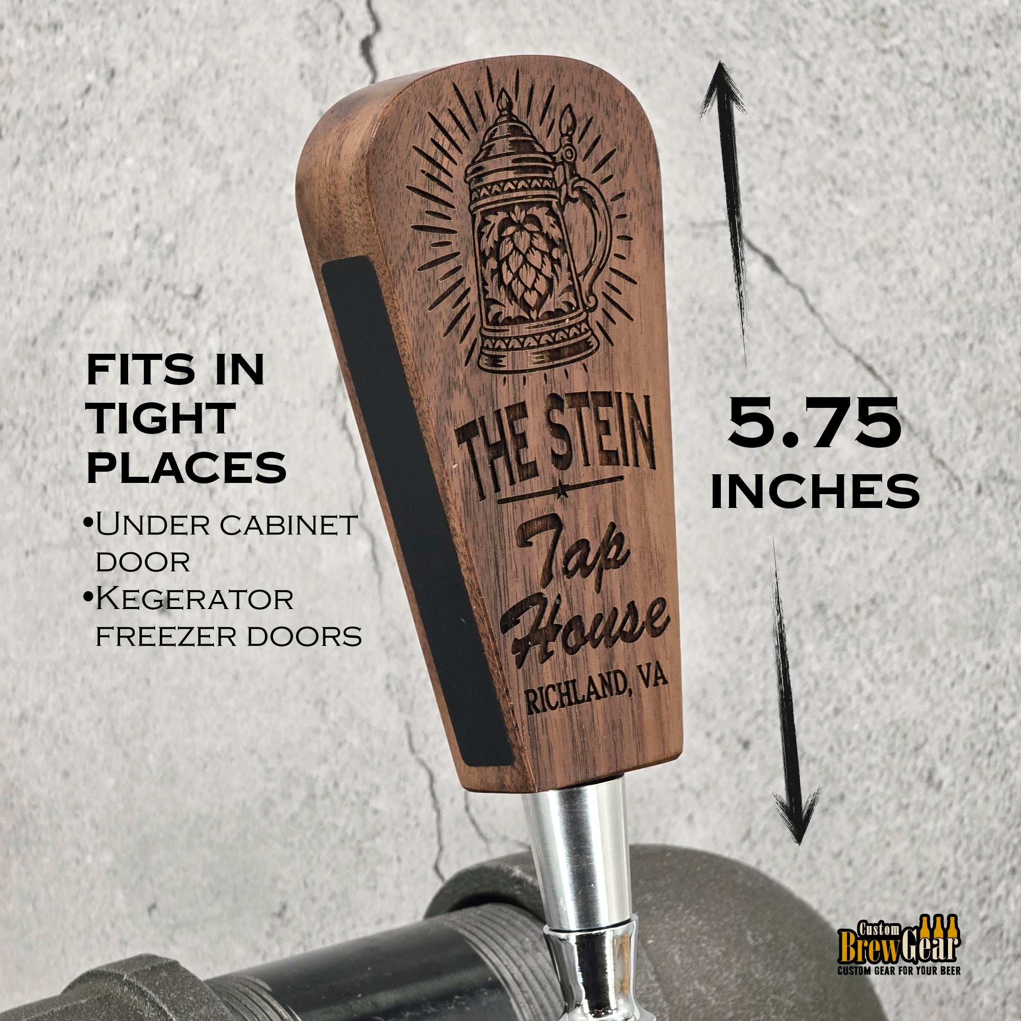Personalized Short Beer Tap Handle – 5.75