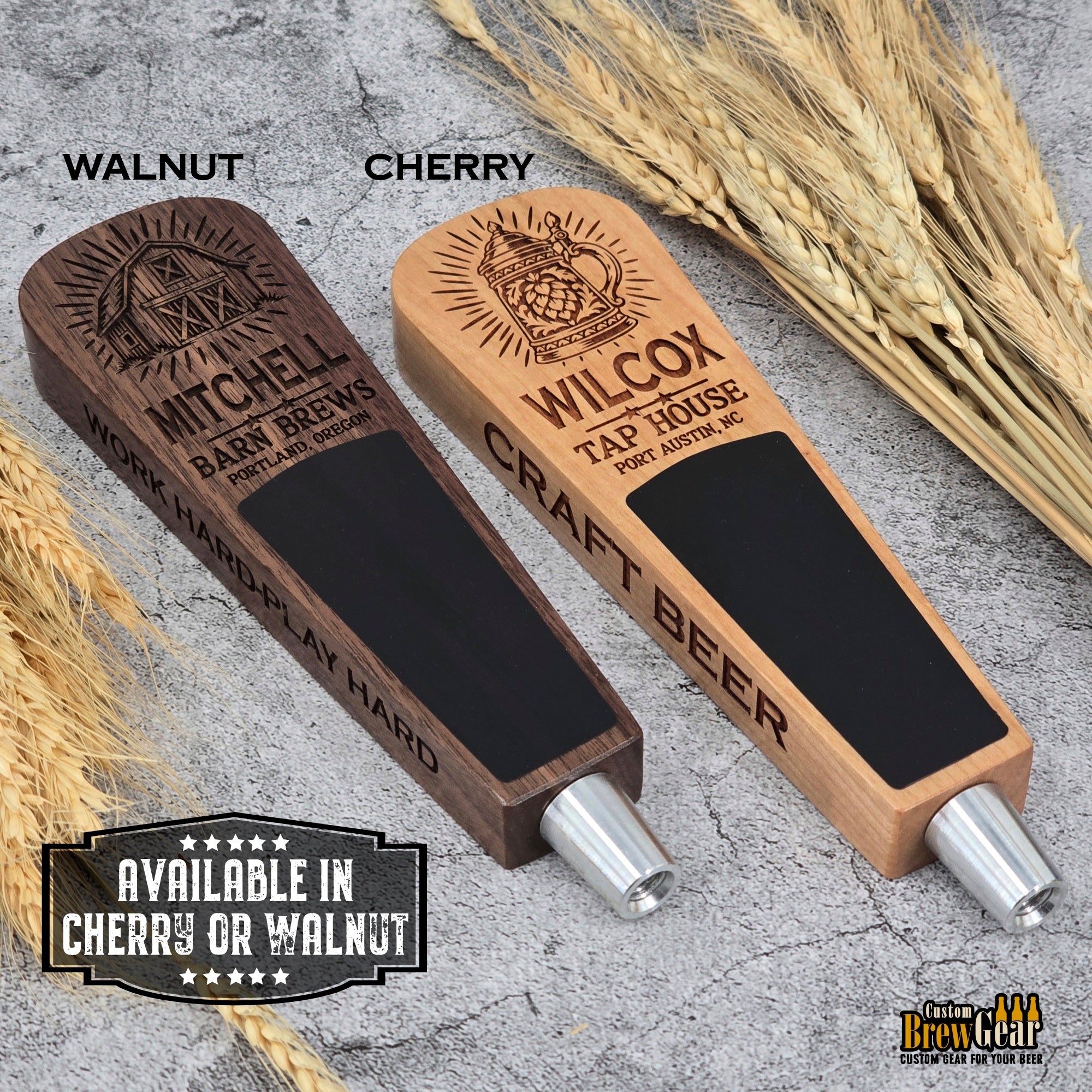Custom Engraved Paddle Style Tap Handle – Engraved Wood Kegerator Handle with Chalkboard