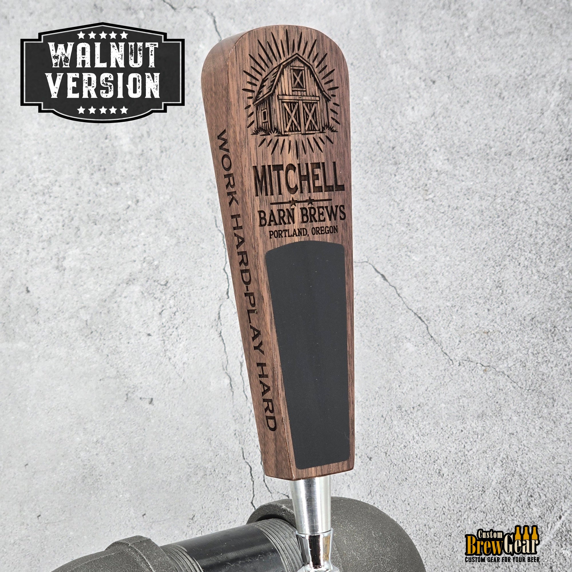 Custom Engraved Paddle Style Tap Handle – Engraved Wood Kegerator Handle with Chalkboard
