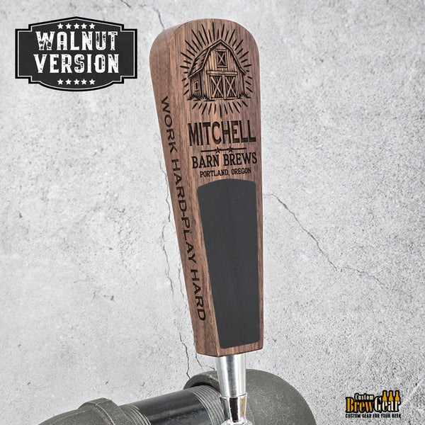 Custom Engraved Paddle Style Tap Handle – Engraved Wood Kegerator Handle with Chalkboard