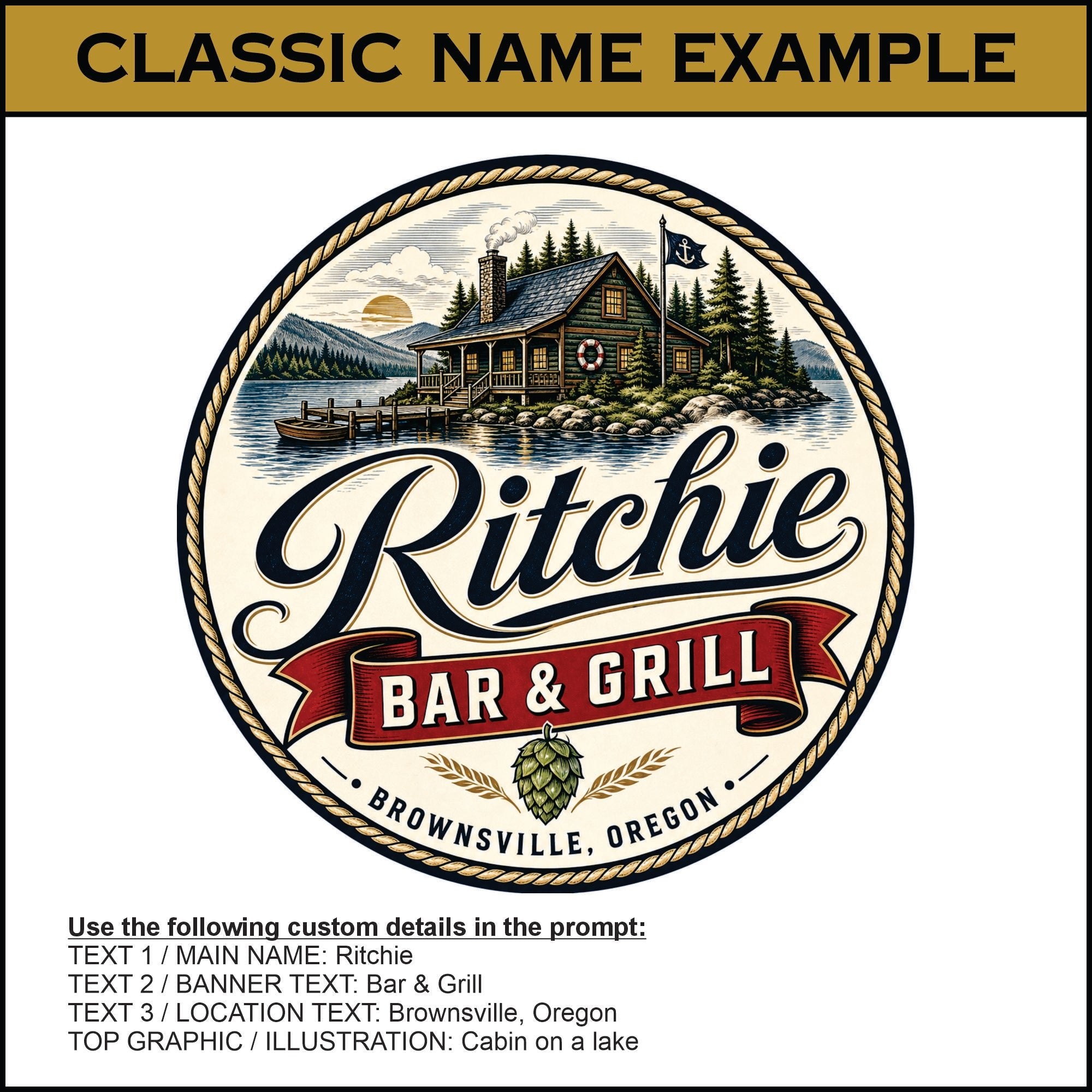 AI Prompt - Classic Brewery Edition Custom Beer Tap Logo - Custom Brew Gear