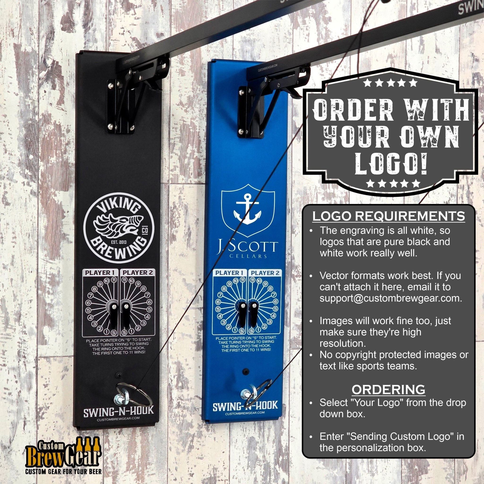 Anodized Aluminum Personalized Ring & Hook Game | Outdoor Family Game - Custom Brew Gear