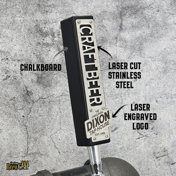 Black and Stainless Edition Tap Handle - Custom Brew Gear