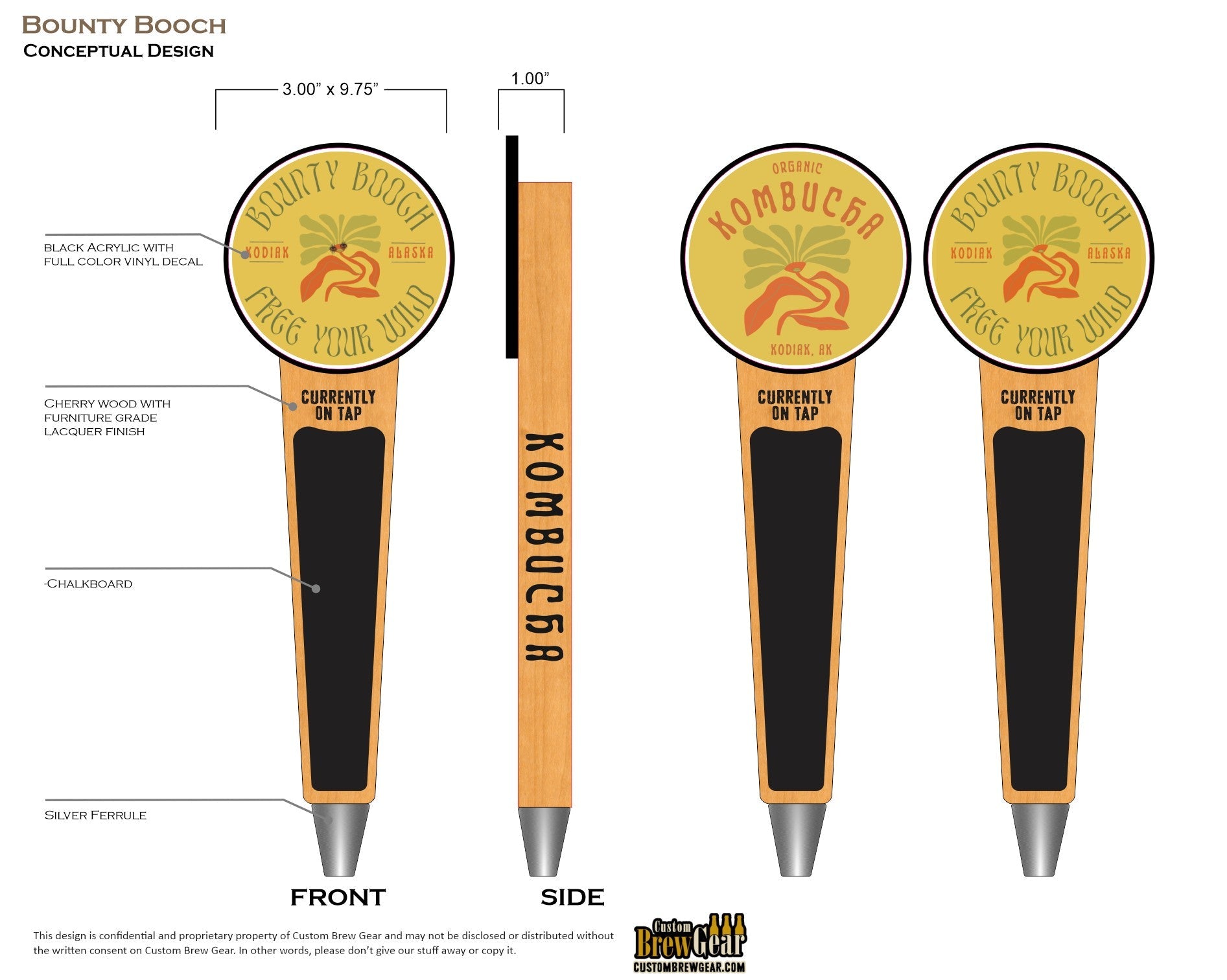 Bounty Booch Tap Handle - Custom Brew Gear