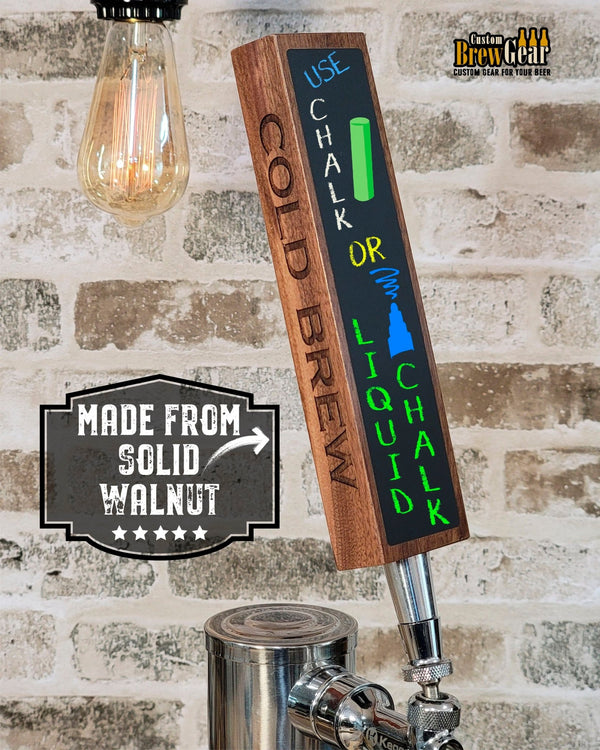 Cold Brew Coffee Tap Handle - Solid Cherry or Walnut - Custom Brew Gear