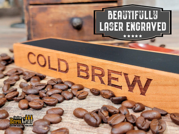 Cold Brew Coffee Tap Handle - Solid Cherry or Walnut - Custom Brew Gear