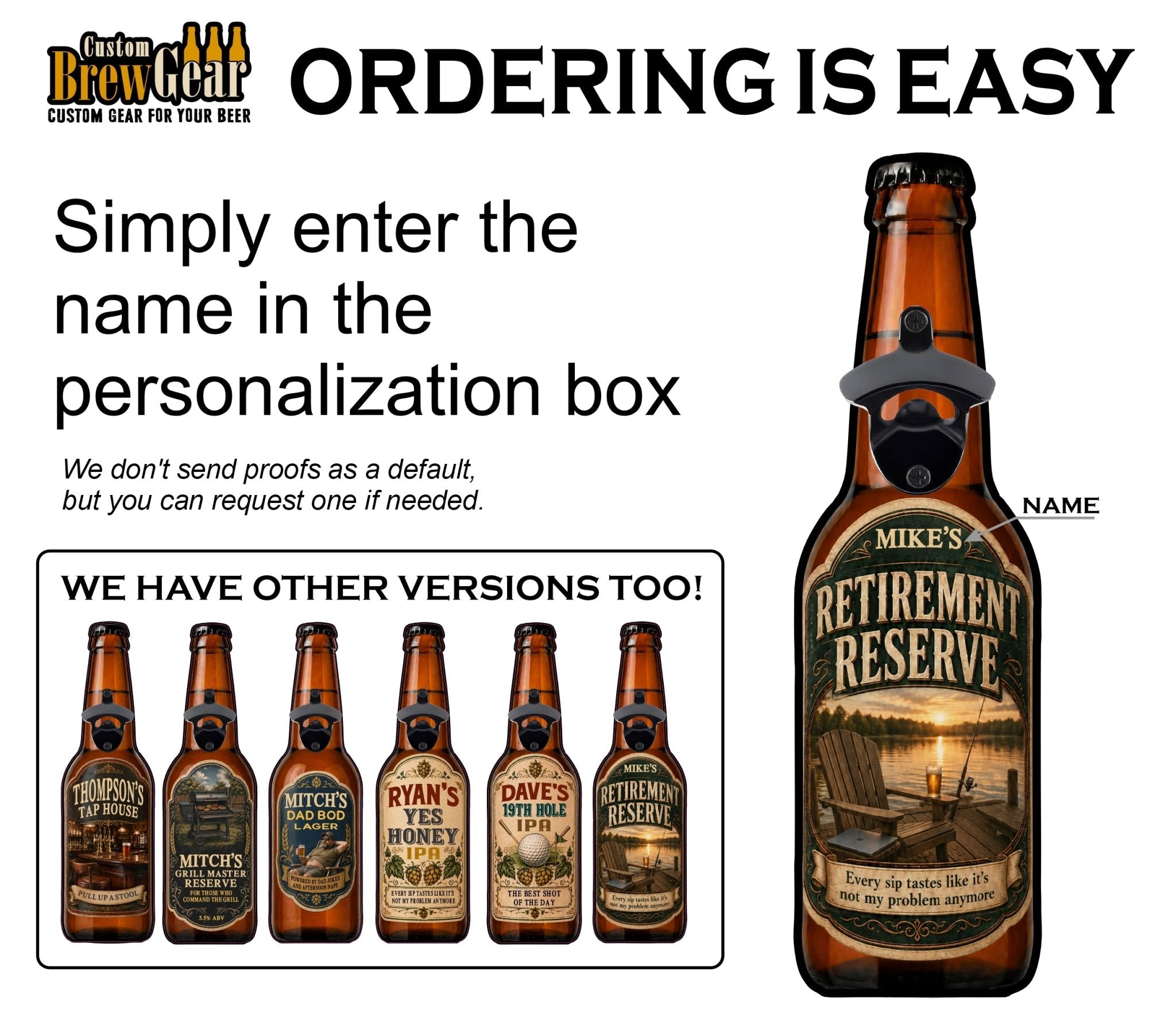 Custom Bottle Opener-Retirement Edition - Custom Brew Gear