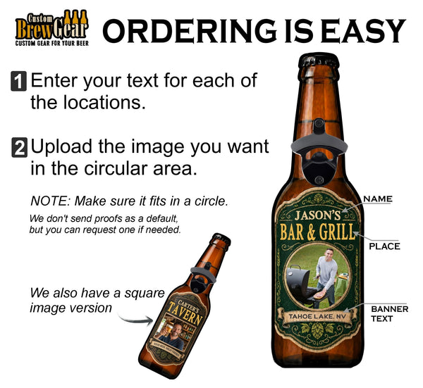 Custom Bottle Opener-Round Photo Edition - Custom Brew Gear