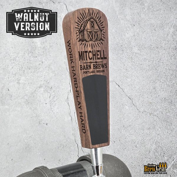 Custom Engraved Paddle Style Tap Handle – Engraved Wood Kegerator Handle with Chalkboard - Custom Brew Gear