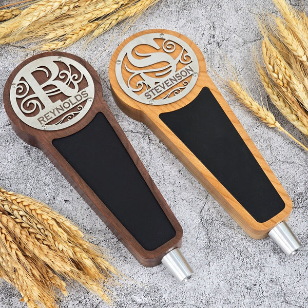 Custom Monogram Tap Handle Engraved Name – Personalized Stainless Steel - Custom Brew Gear