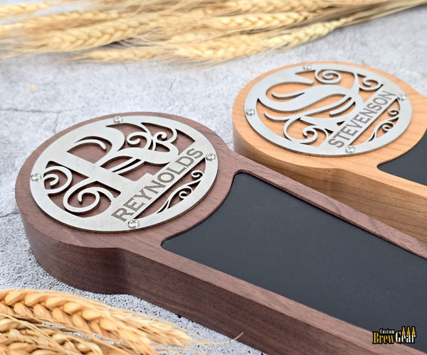 Custom Monogram Tap Handle Engraved Name – Personalized Stainless Steel - Custom Brew Gear
