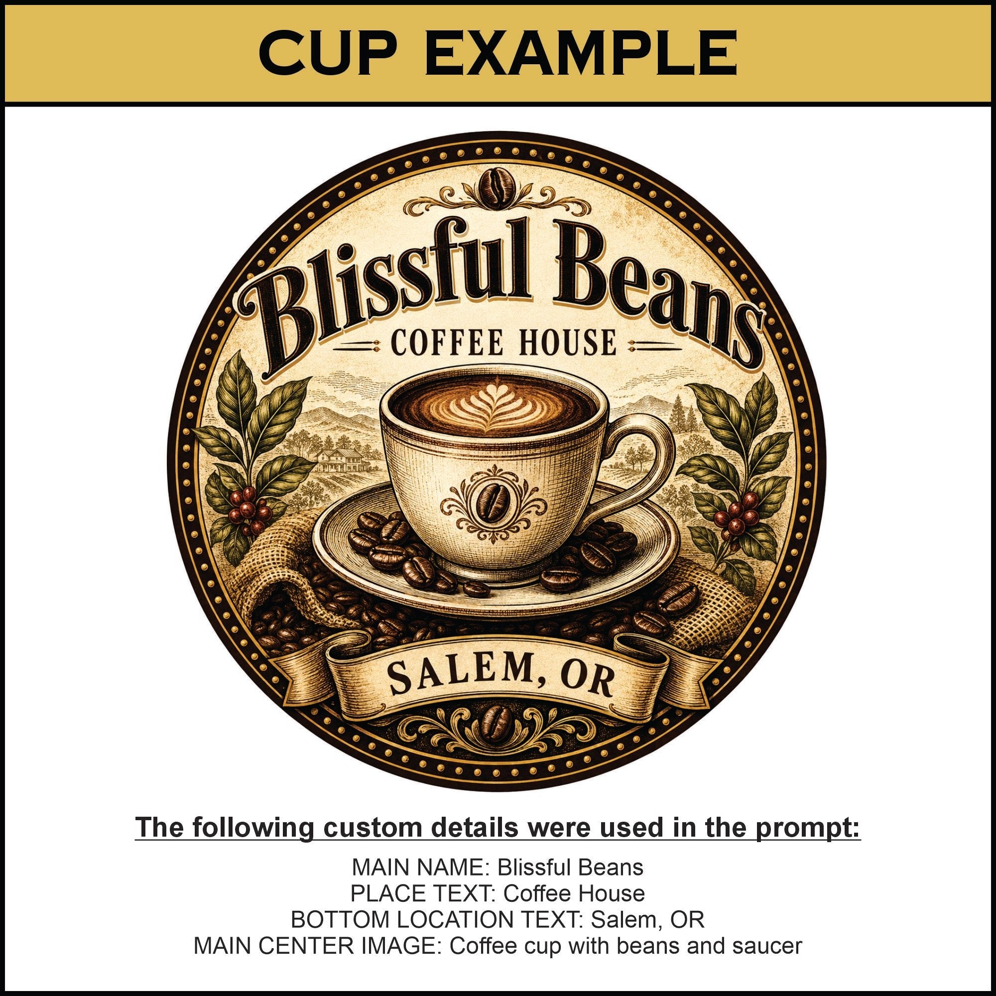 Custom Tap Handle Prompt - Coffee House Edition - Custom Brew Gear