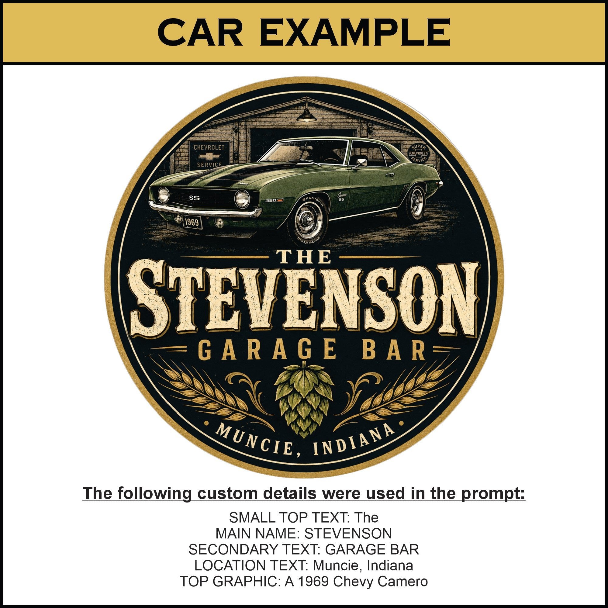 Custom Tap Handle Prompt - Round Dark Logo - Custom Brew Gear