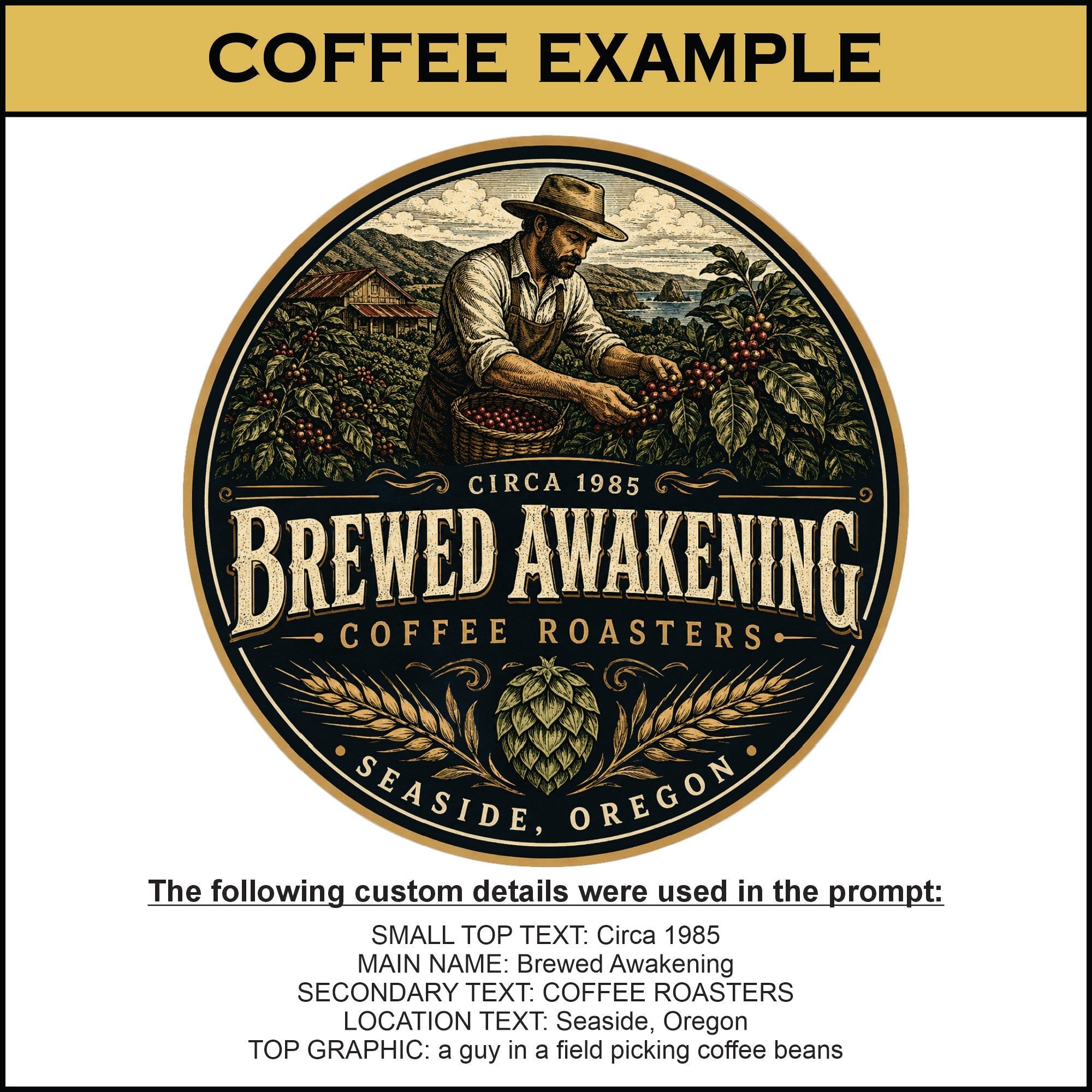Custom Tap Handle Prompt - Round Dark Logo - Custom Brew Gear