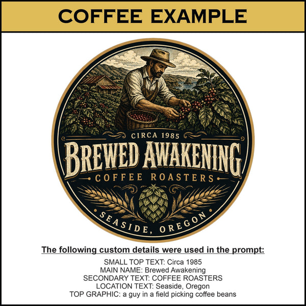 Custom Tap Handle Prompt - Round Dark Logo - Custom Brew Gear