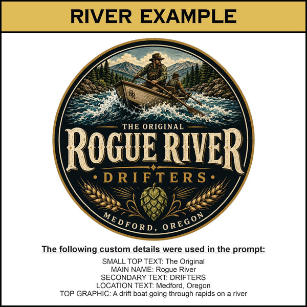 Custom Tap Handle Prompt - Round Dark Logo - Custom Brew Gear