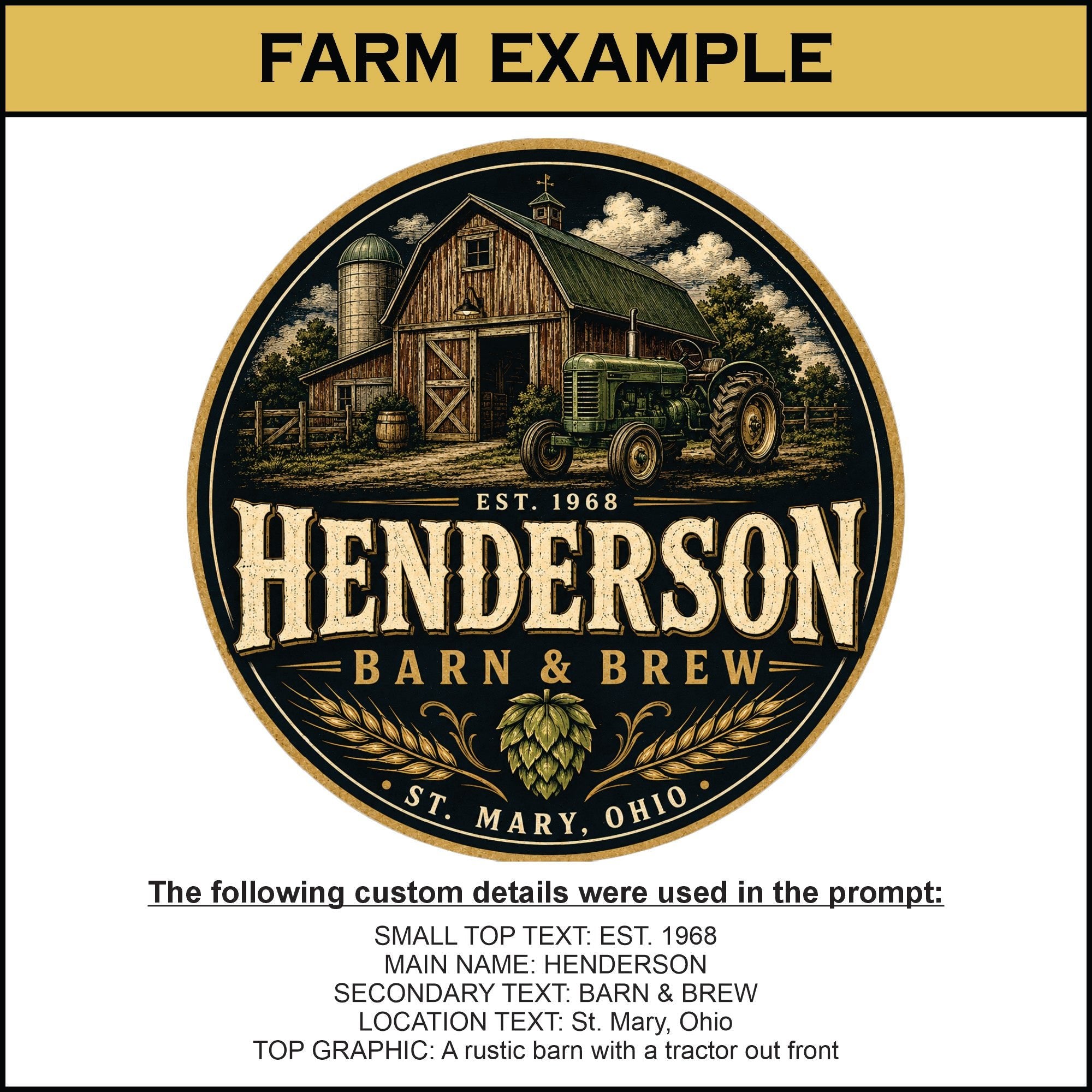 Custom Tap Handle Prompt - Round Dark Logo - Custom Brew Gear