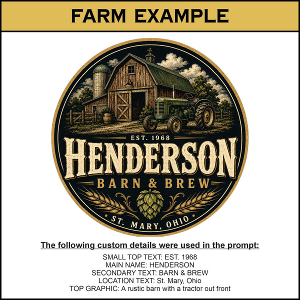 Custom Tap Handle Prompt - Round Dark Logo - Custom Brew Gear