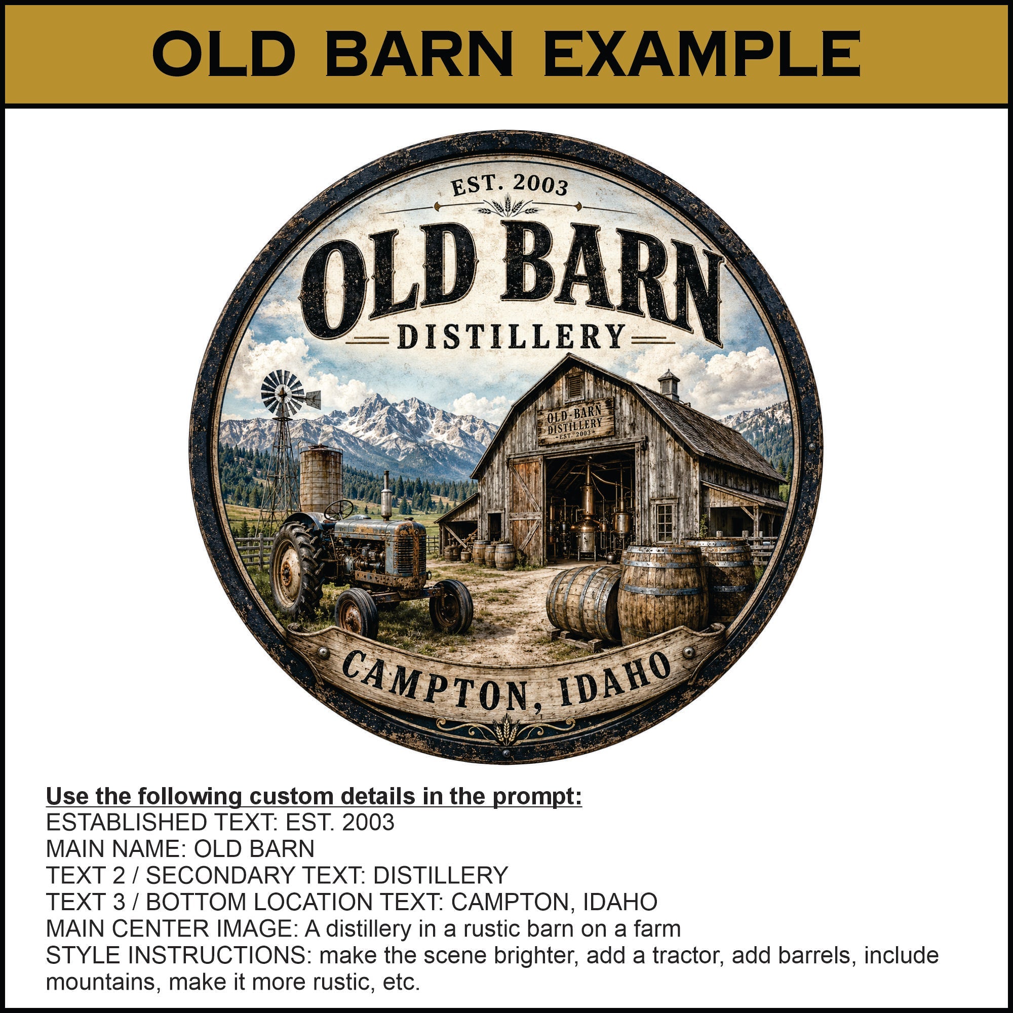 Custom Tap Handle Prompt - Rustic Edition - Custom Brew Gear