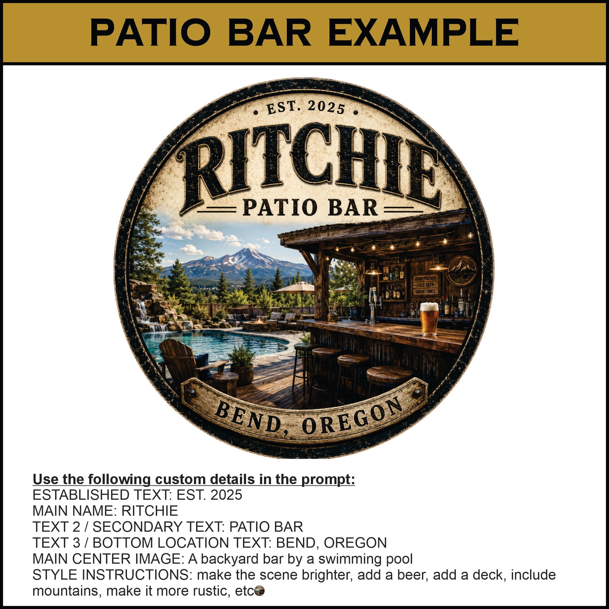 Custom Tap Handle Prompt - Rustic Edition - Custom Brew Gear