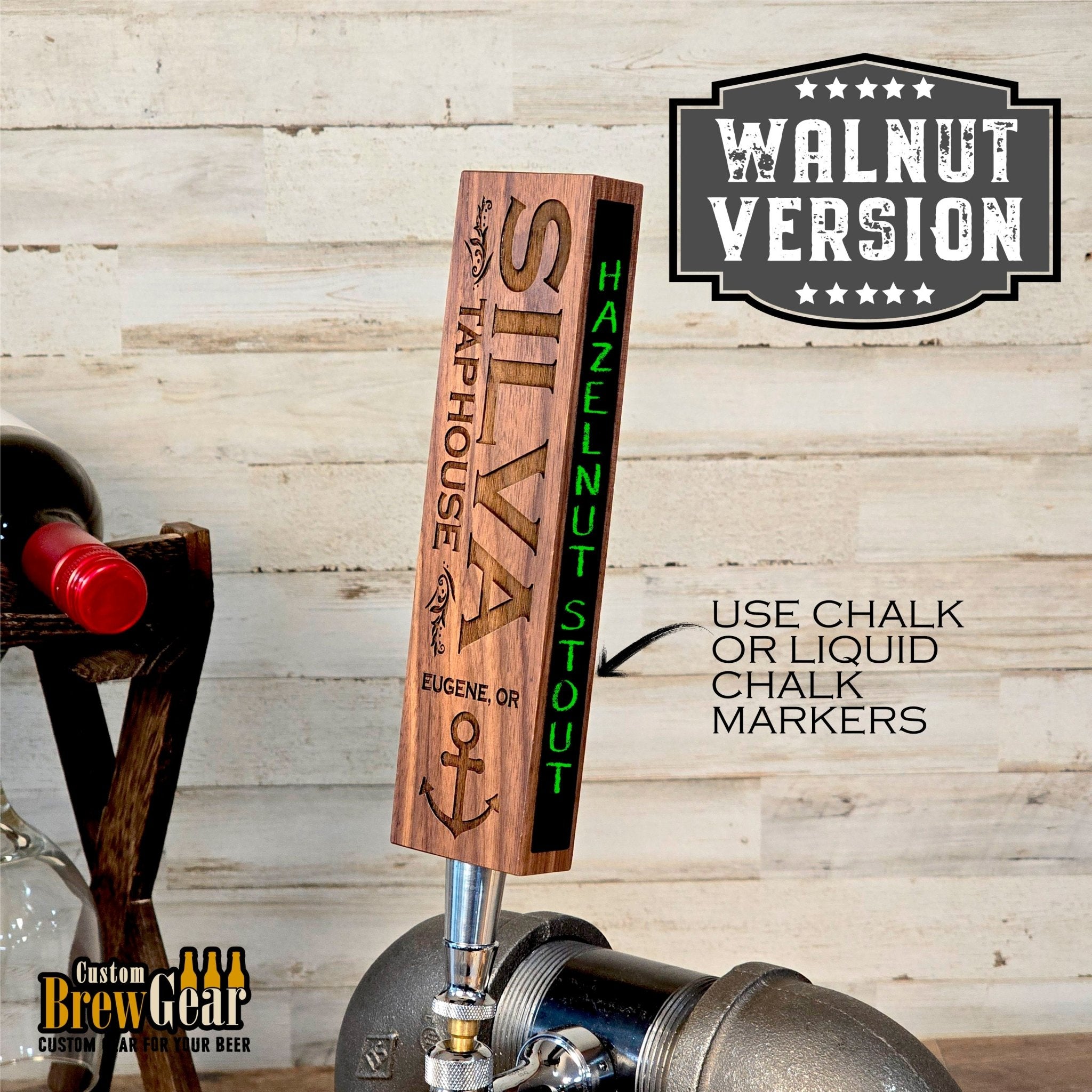 Engraved Personalized Tap with Side Chalkboards - Custom Brew Gear