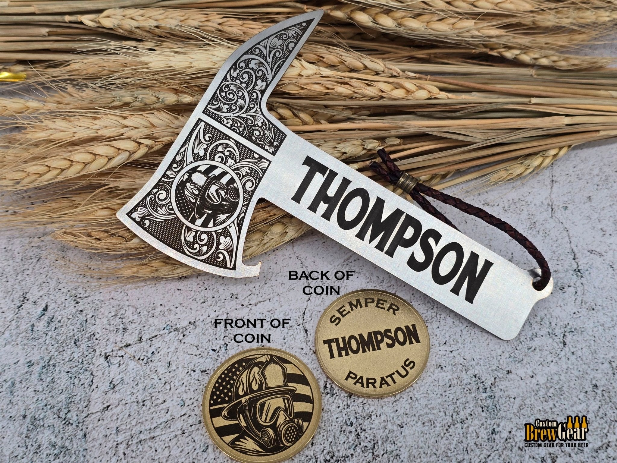 Firefighter Axe Bottle Opener and Coin Gift Set - Custom Brew Gear
